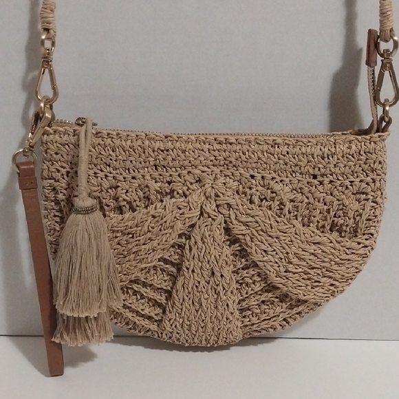 J. Jill Handbags - J. Jill Natural Woven Crossbody Bag